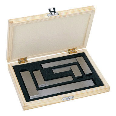 Engineers Square Set - 2, 3, 4 & 6 Inch Squares - Wooden Case