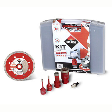 Rubi Dry Tile Drilling & Cutting Kit - 4x Drill Bits & 115mm Blade