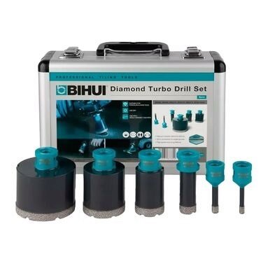 Bihui Dry Gres Diamond Tile Drill Bits Kit (6pc)