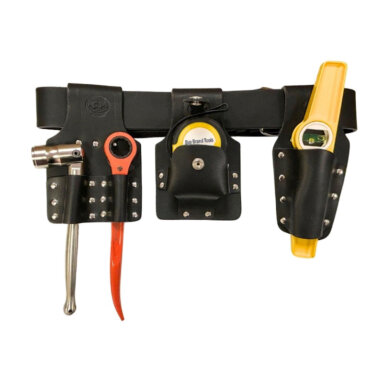 Scaffolders Tool Belt Set Black Leather - With Tools - Connell