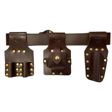 Deluxe Scaffold Tool Belt Set - Brown Leather - Connell of Sheffield