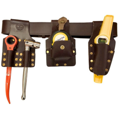 Deluxe Scaffold Tool Belt Set Brown - With Tools - Connell