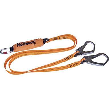 Twin Webbing Energy Absorber Lanyard 2m + 1 Karabiner & 2 Hooks