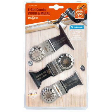 FEIN Starlock Blades Combo Set - E-Cut Wood & Metal (3 Blades)