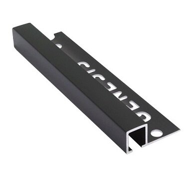Genesis Black Tile Trim 10mm - Aluminium Square 2.5m