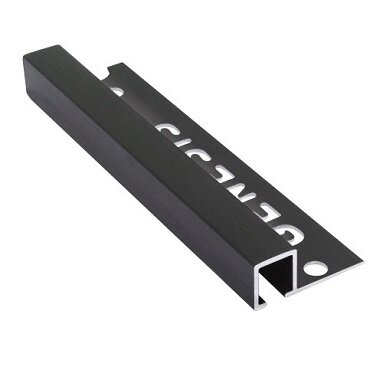 Genesis Brushed Black Tile Trim 10mm - Aluminium Square 2.5m