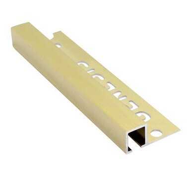 Genesis Brushed Brass Tile Corner Trim 10mm - Aluminium Square