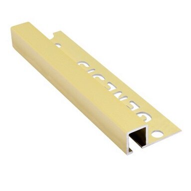 Genesis Brushed Brass Tile Trim 10mm - Aluminium Square 2.5m