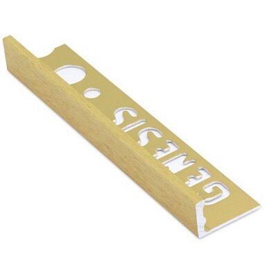 Genesis Brushed Brass Tile Trim 10mm - Aluminium Straight 2.5m