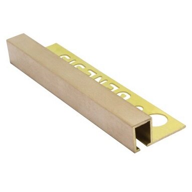 Genesis Brushed Solid Brass Tile Trim 10mm - Square 2.7m