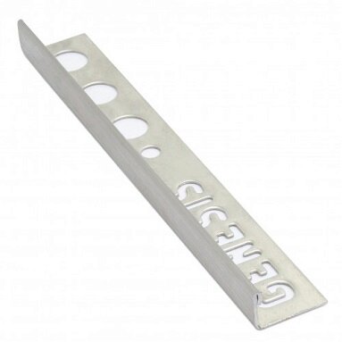 Genesis Brushed Stainless Steel Tile Trim 10mm - Straight 2.5m