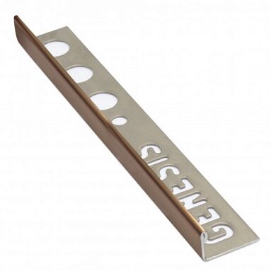 Genesis Copper Tile Trim 10mm - Stainless Steel Straight 2.5m