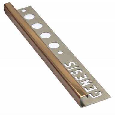 Genesis Copper Tile Trim 10mm - Stainless Steel Square 2.5m