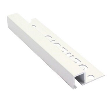 Genesis Matt White Tile Trim 10mm - Aluminium Square 2.5m