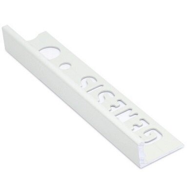 Genesis Matt White Tile Trim 10mm - Aluminium Straight 2.5m