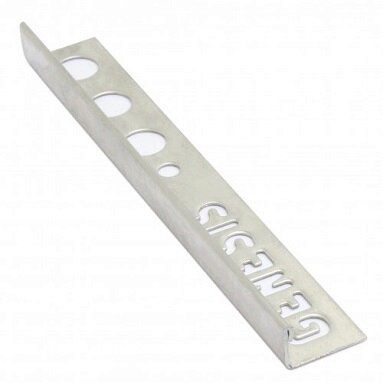 Genesis Polished Stainless Steel Tile Trim 10mm - Straight 2.5m