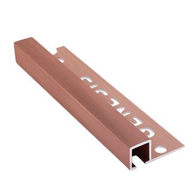 Genesis Rose Tile Trim 10mm - Aluminium Square 2.5m