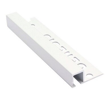 Genesis White Tile Trim 10mm - Aluminium Square 2.5m