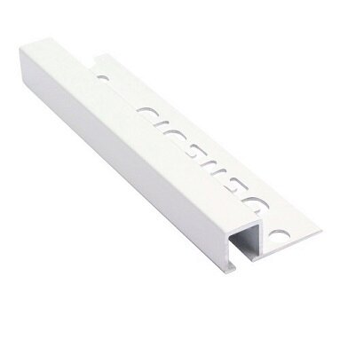 Genesis White Tile Trim 12mm - Aluminium Square 2.5m