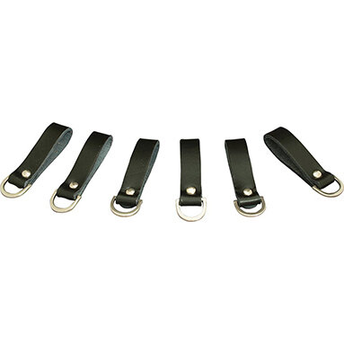 Lanyard Loops For Black Leather Belts - 6 Pack - Tool Tethers