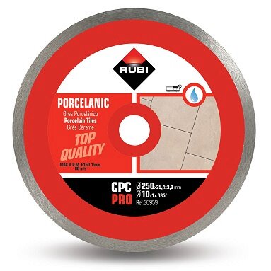 Rubi CPC 250mm - Porcelain Cutting Diamond Wheel - Pro