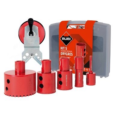 Rubi Dry Gres Premium Kit 5 - Inc 5x Drill Bits (28-68mm)