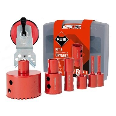 Rubi Dry Gres Premium Kit 6 - Inc 6x Drill Bits (6-68mm)