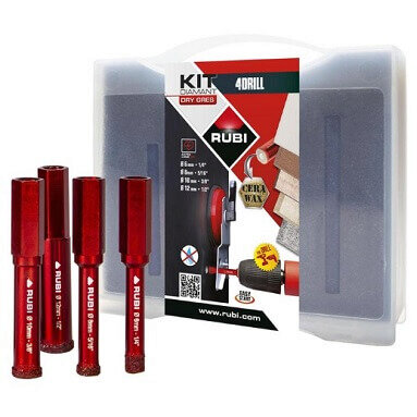 Rubi Dry Gres 4DRILL Diamond Tile Drill Bits Mini Kit (4pc)