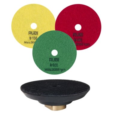 Rubi Flexible Dry Diamond Polishing Pads Set (Coarse/Fine/Smooth)