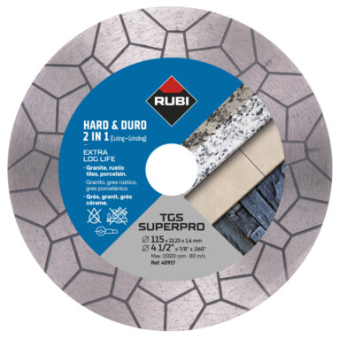 Rubi TGS 115 mm 2-in-1 Cutting & Grinding Diamond Blade