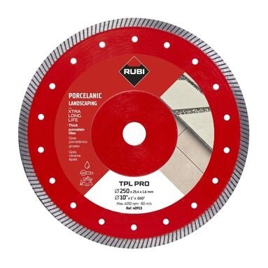 Rubi TPL EXT 250mm Diamond Blade For Thick Porcelain - Pro