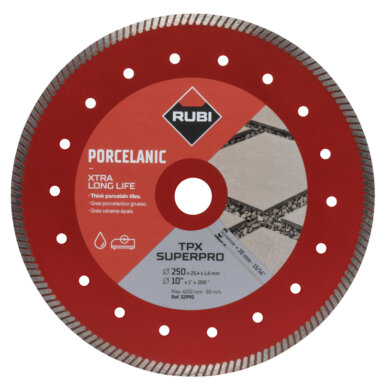 Rubi TPX 250mm Thick Porcelain Diamond Blade - Super Pro