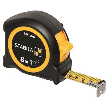 Stabila 8m/26ft Compact Pocket Tape - BM 100 (19580)