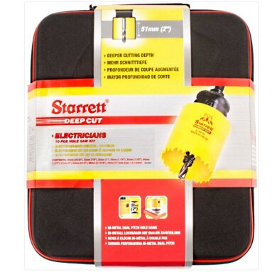 Starrett Deluxe Electricians Hole Saw Set - Deep Cut Bi Metal