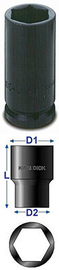 Impact Socket 3/4in - Deep - 19mm - King Dick Tools